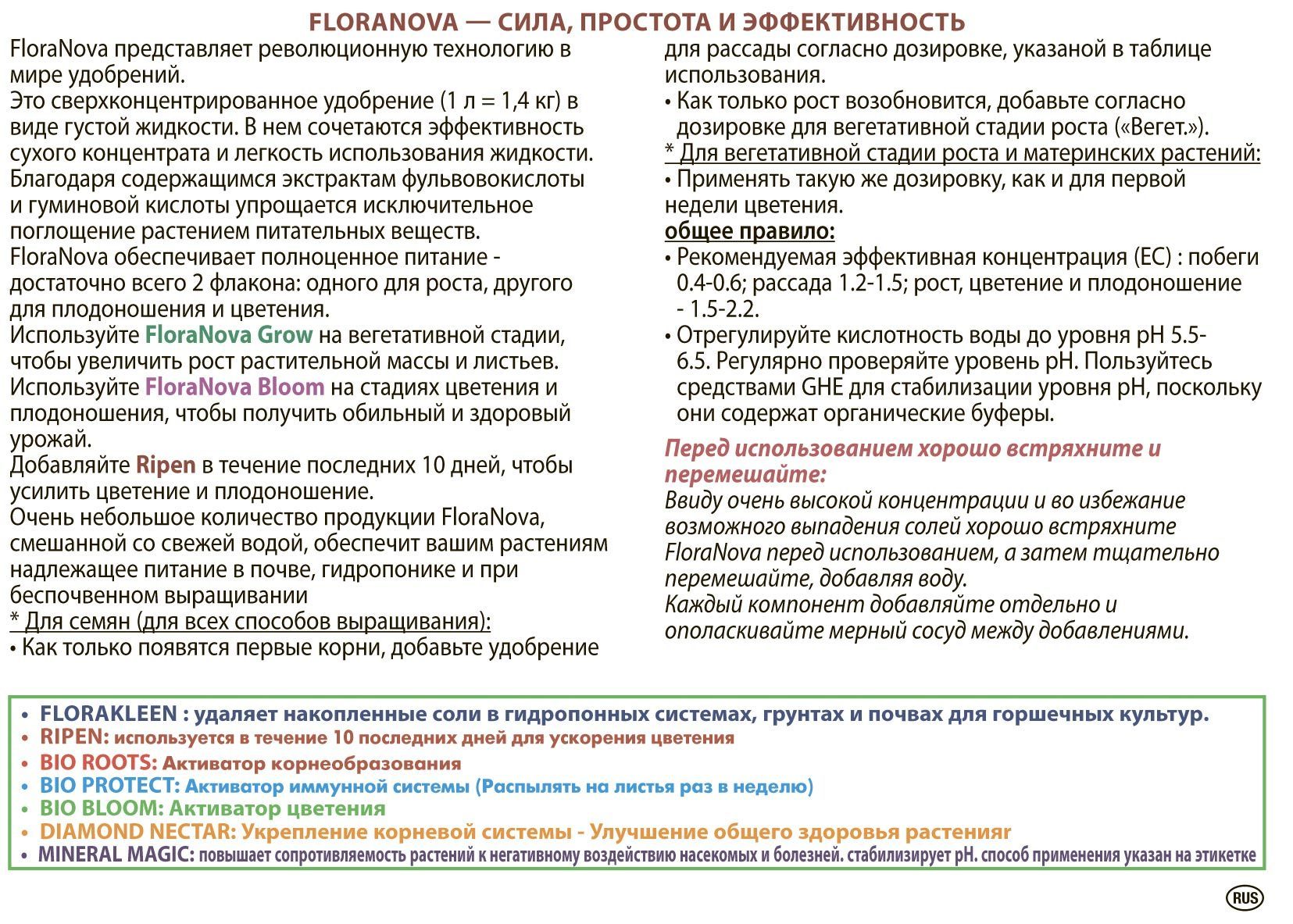 Комплект удобрений General Hydroponics Tripack FloraNova