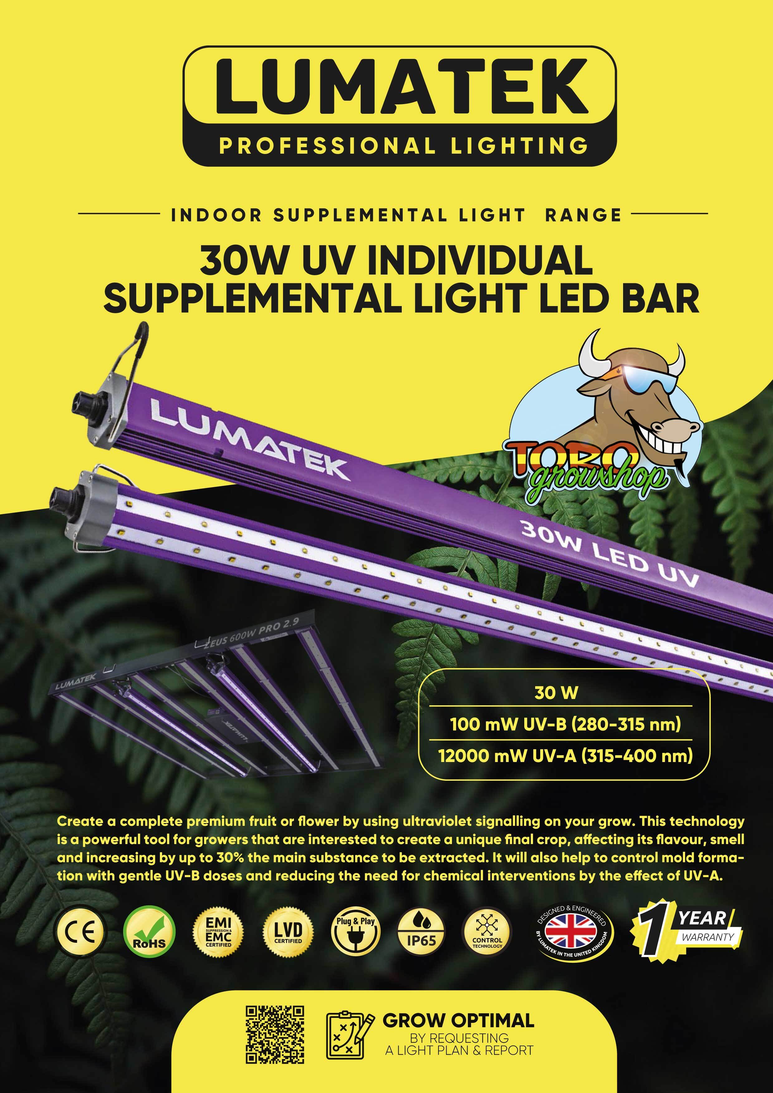 LED Lumatek 30W UV - ультрафиолет для растений (увеличение смол на финальных этапах)