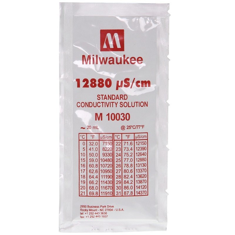 Калибровочный раствор Milwaukee M10030B EC 12.88 в пакетиках 20 мл.