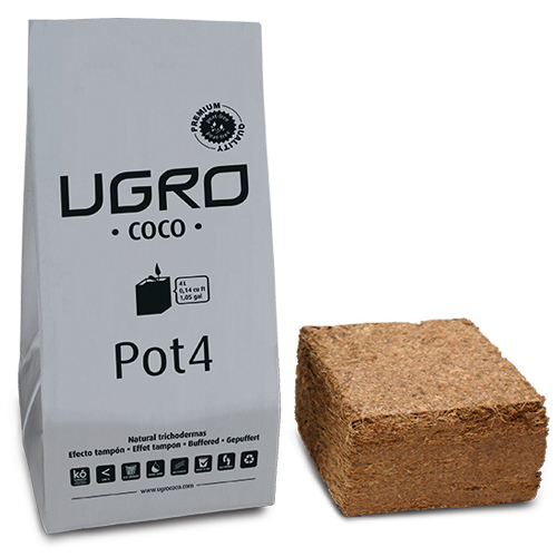 Кокосовый субстрат UGro Pot4 - горшок 4 литра (13x13x6.5 см.)