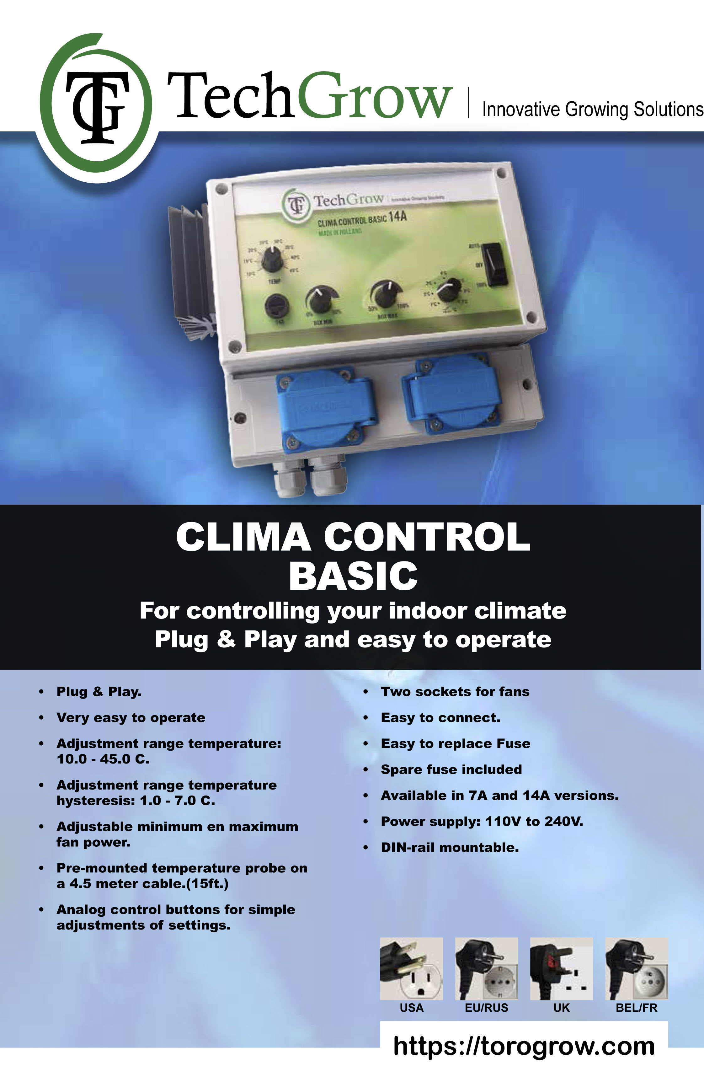 TechGrow Clima Control Basic (климат-контроллер для гроубоксов и теплиц)