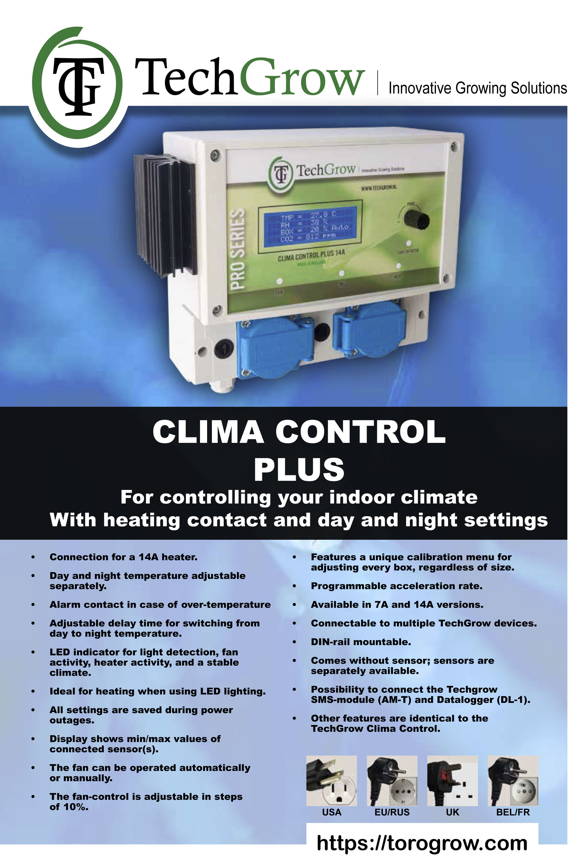 TechGrow Clima Control Plus (климат-контроллер для гроубоксов и теплиц)