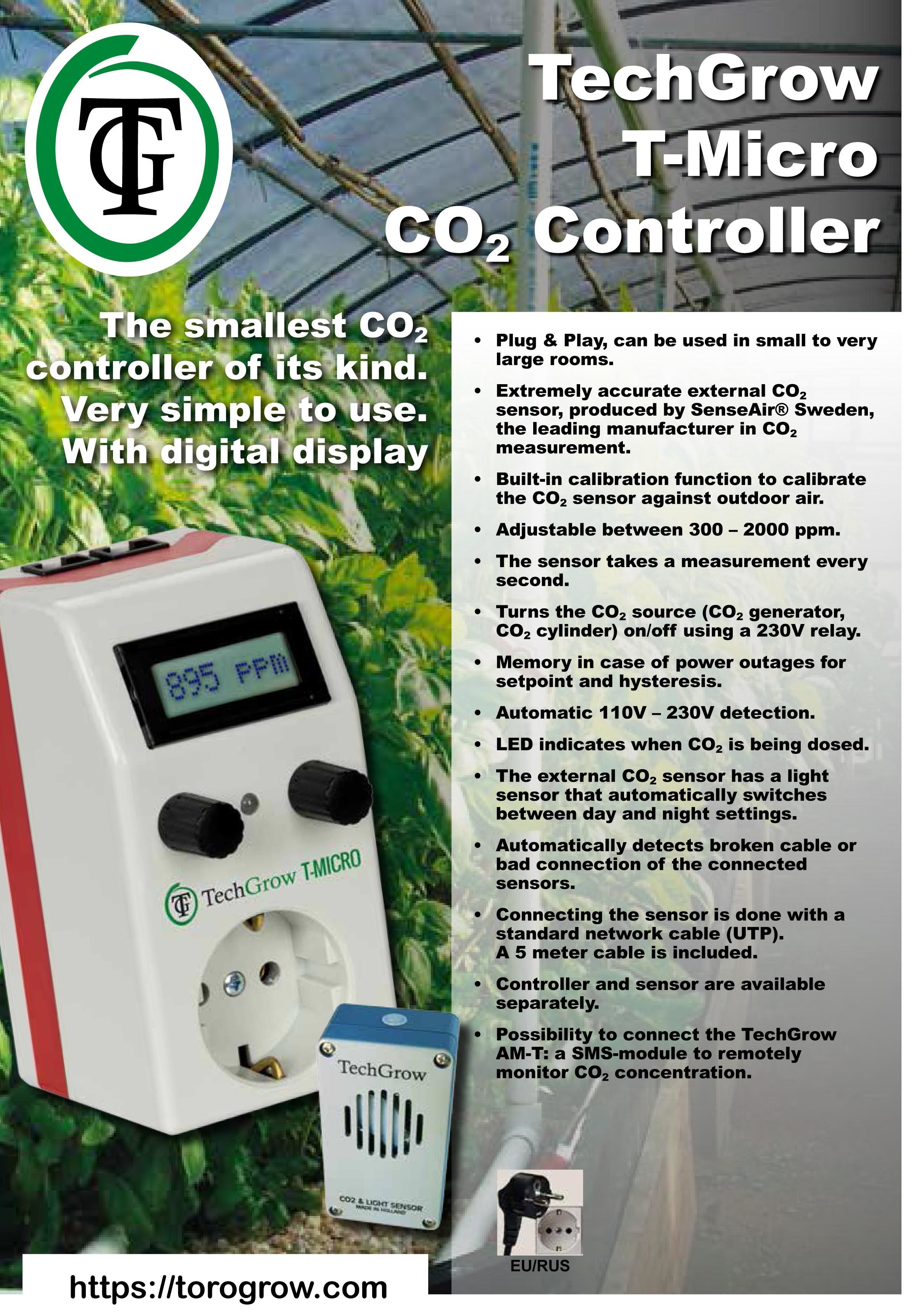 Co2 контроллер TechGrow T-Micro (без сенсора)