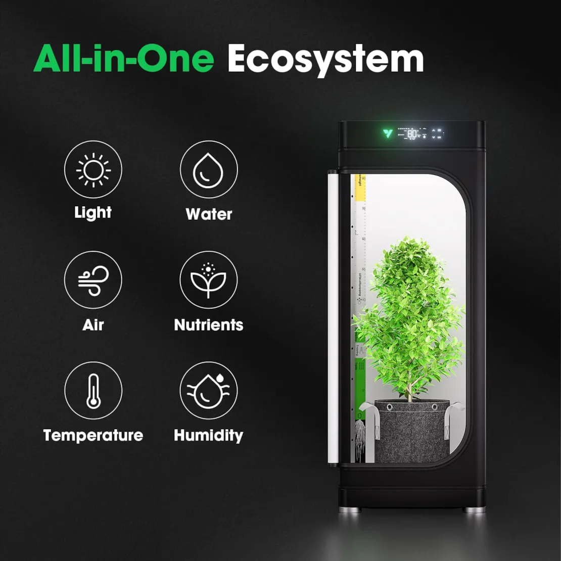 VGrow Smart Grow Box - комплект "все в одном" для выращивания куста (45.7x45.7x121.9 см.)