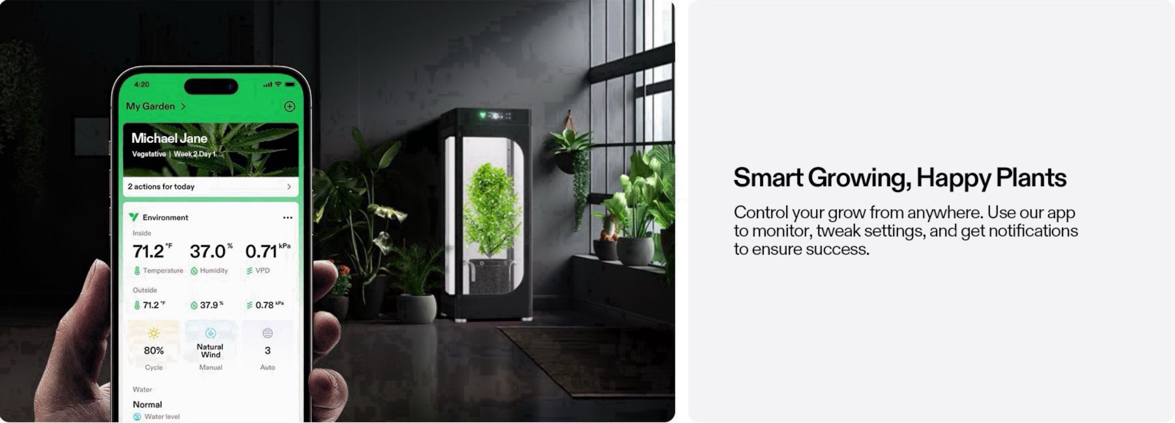 VGrow Smart Grow Box - комплект &quot;все в одном&quot; для выращивания куста (45.7x45.7x121.9 см.)