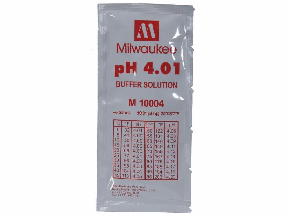 Калибровочный раствор Milwaukee pH 4.01 в пакетиках 20 мл.