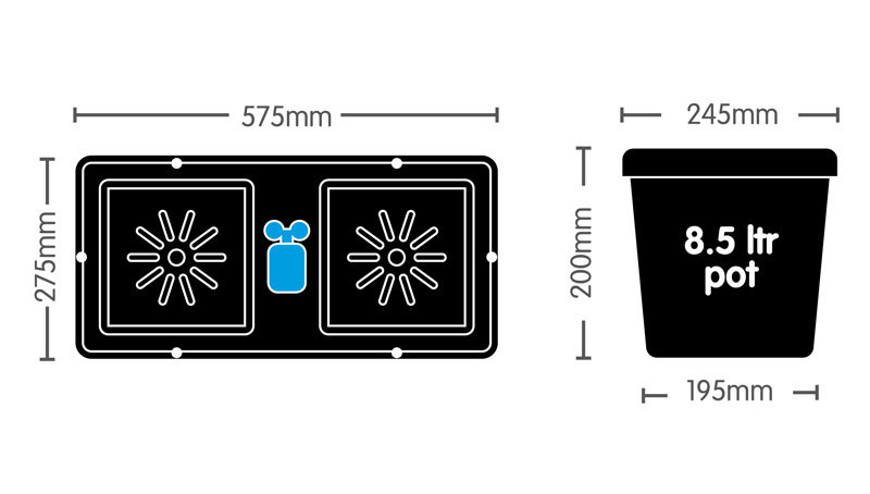 Easy2Grow Kit - система для выращивания растений (2 горшка 8,5 л. или 15 л. + резервуар 47 л.)