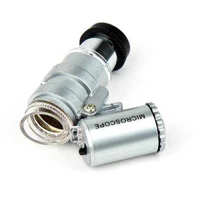 Мини микроскоп с подсветкой (увеличение 45X или 60X) 00598