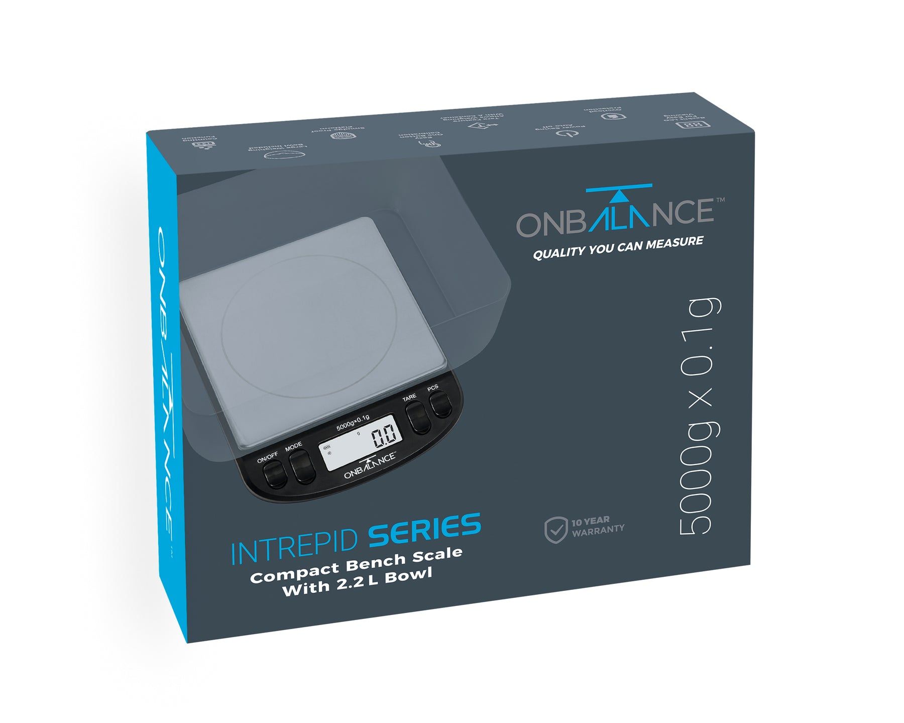 Электронные весы On Balance с широкой поверхностью (5 кг. макс. вес x 0,1 грамм шаг измерения)