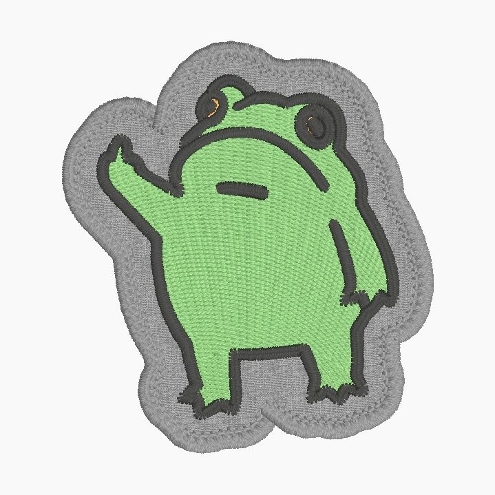 Frog flipping the bird patch