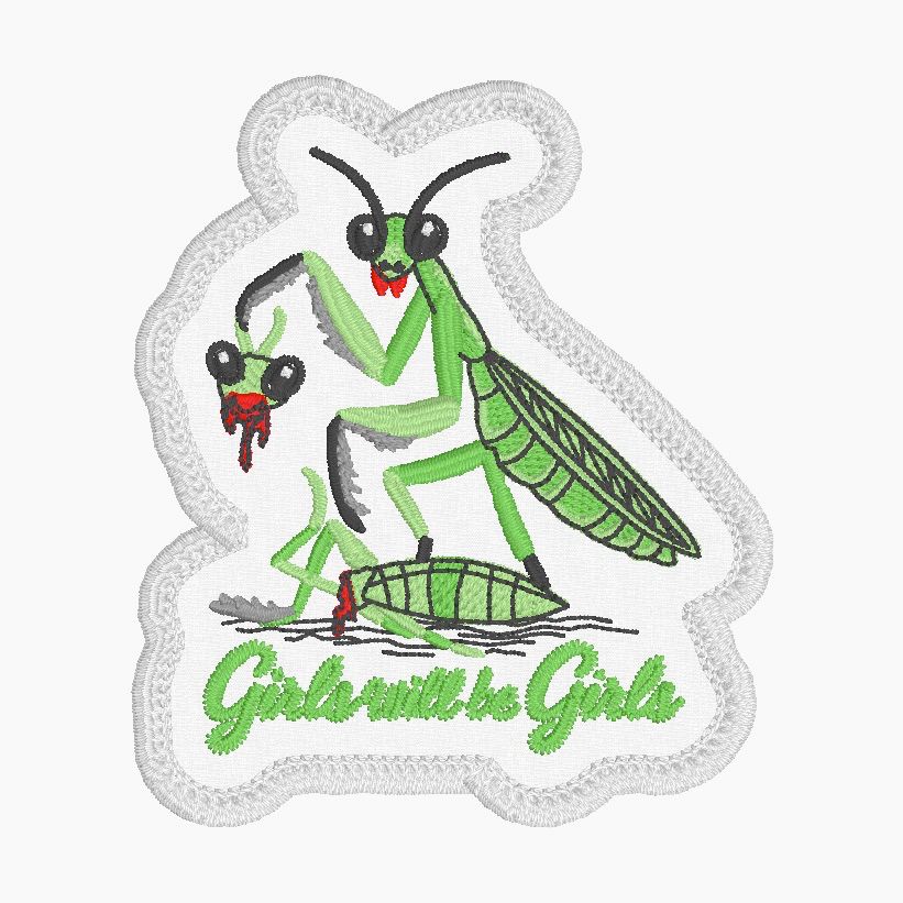 Girls Will Be Girls Praying Mantis Patch