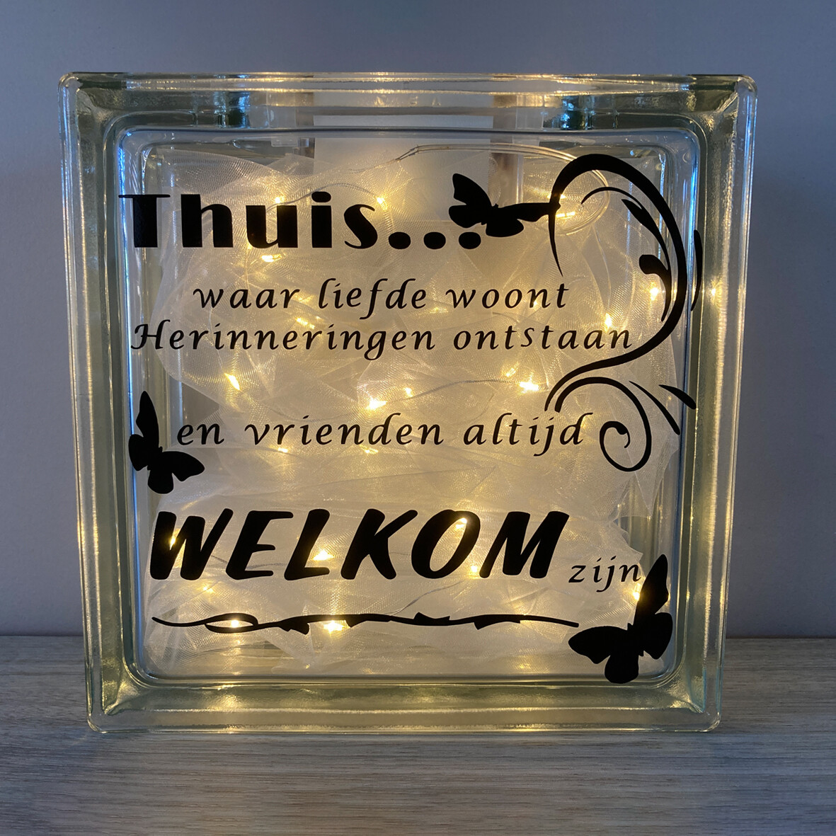 Glasdallen met lampjes