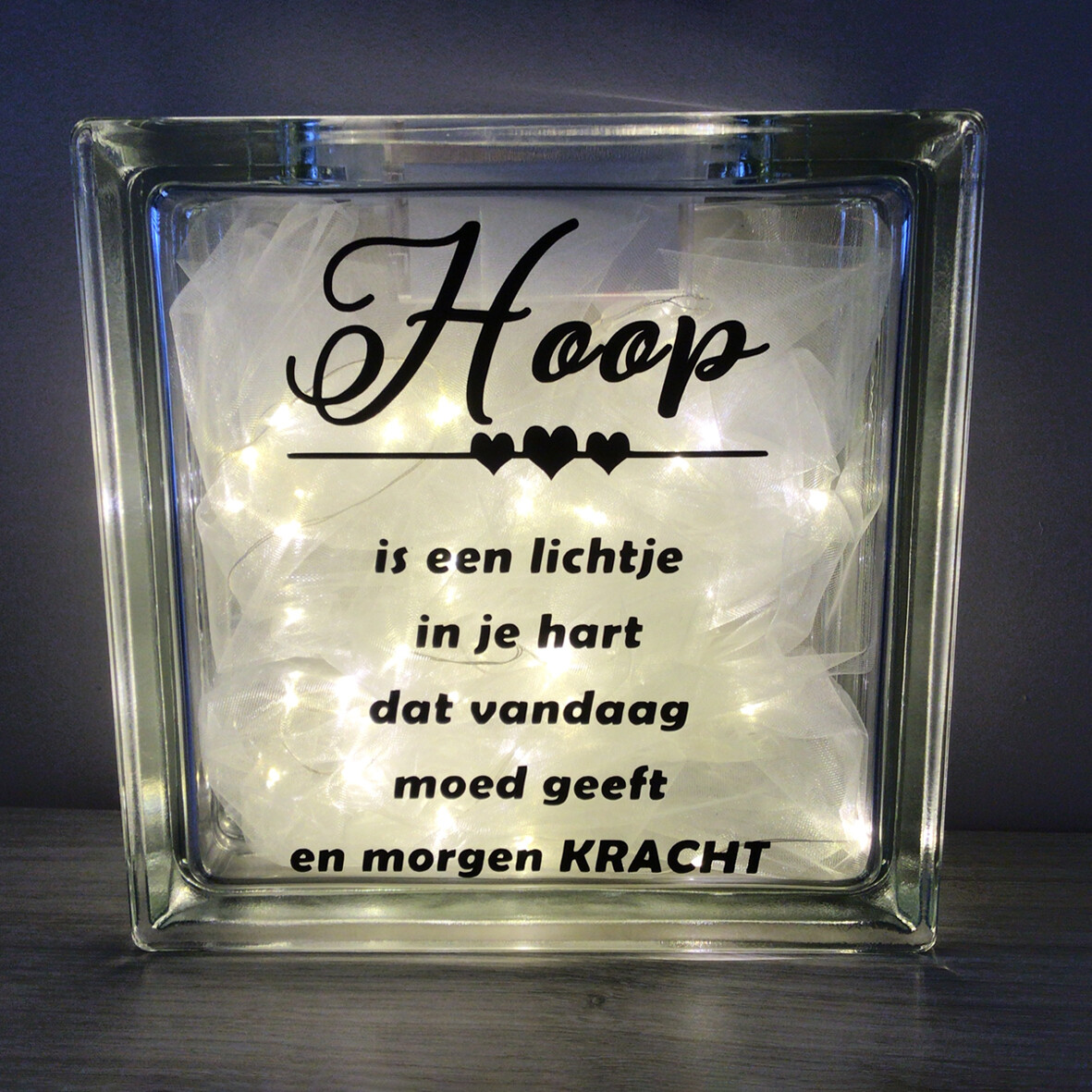 Glasdallen met lampjes