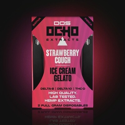 Dos Ocho Strawberry Cough & Ice Cream Gelato - 2 Disposables, 1g ea.