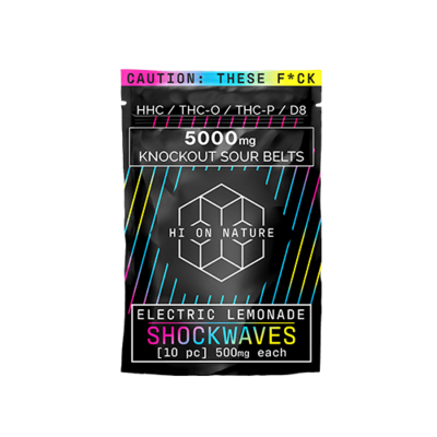Hi On Nature Delta 8 Gummies Shockwaves - Electric Lemonade 5000mg