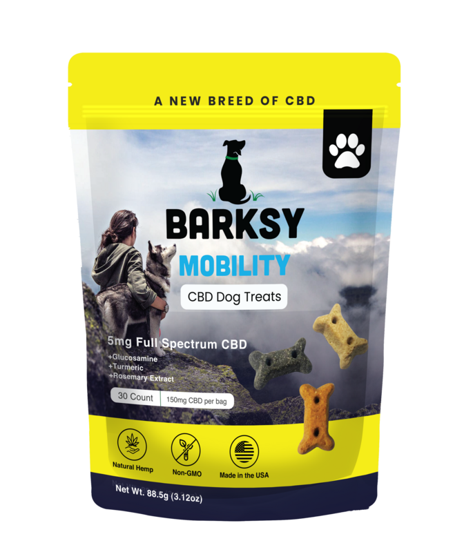 Barksy Mobility CBD Dog Treats with Glucosamine, Turmeric & Rosemary