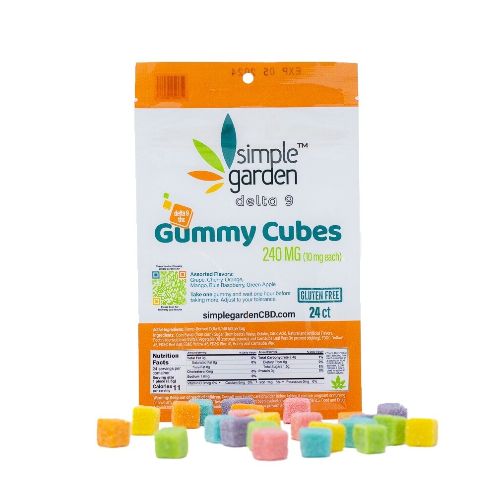 Simple Garden Delta 9 Gummy Cubes 24ct