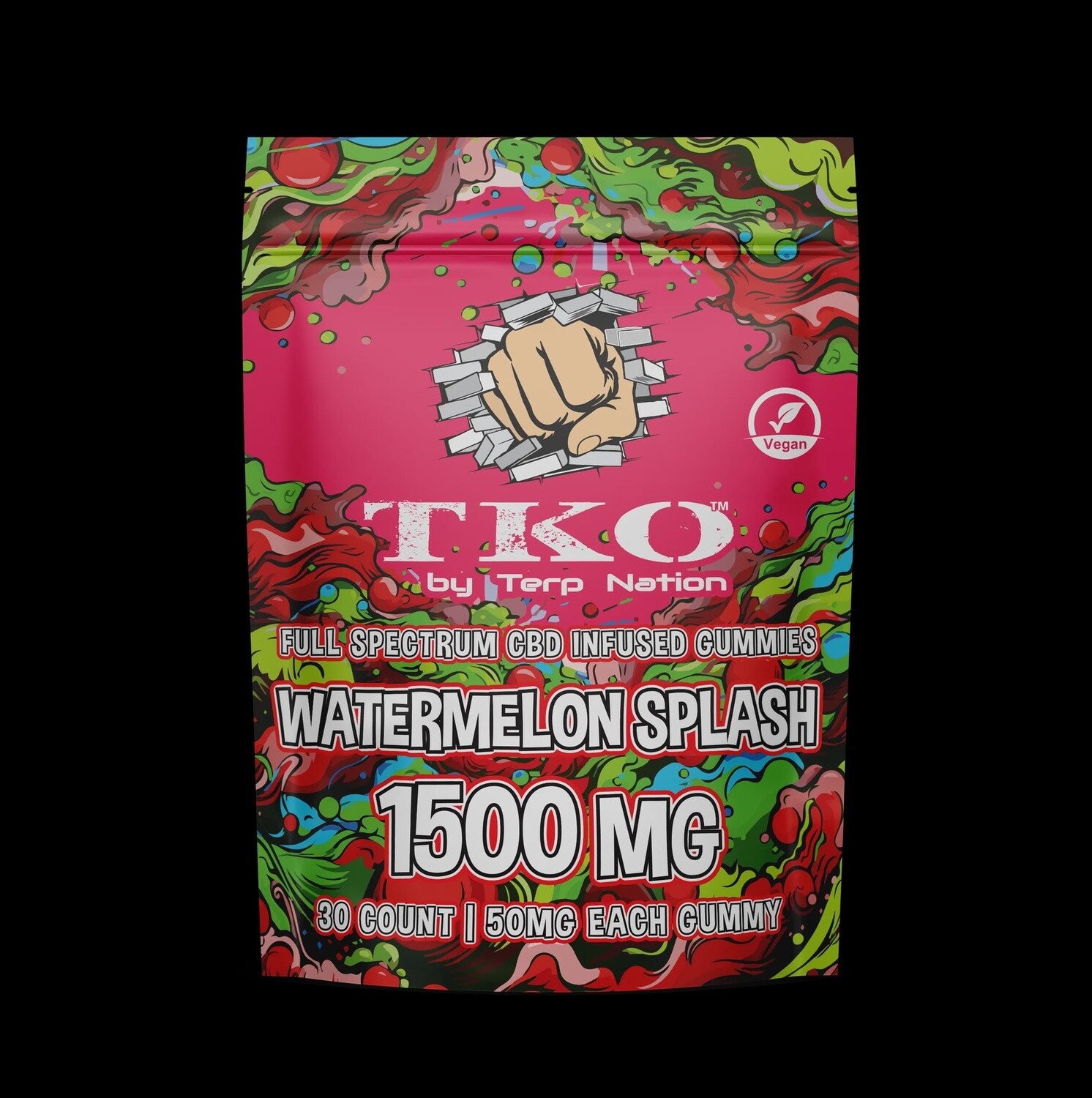 TKO Full Spectrum CBD Gummies 1500mg, Flavor: Watermelon Splash