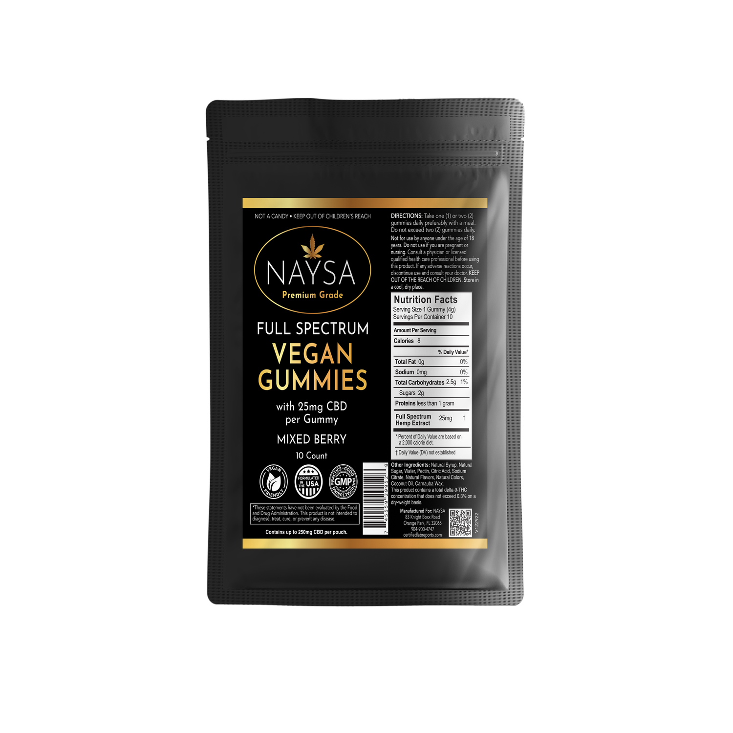 Naysa CBD Full Spectrum Gummies 10ct.