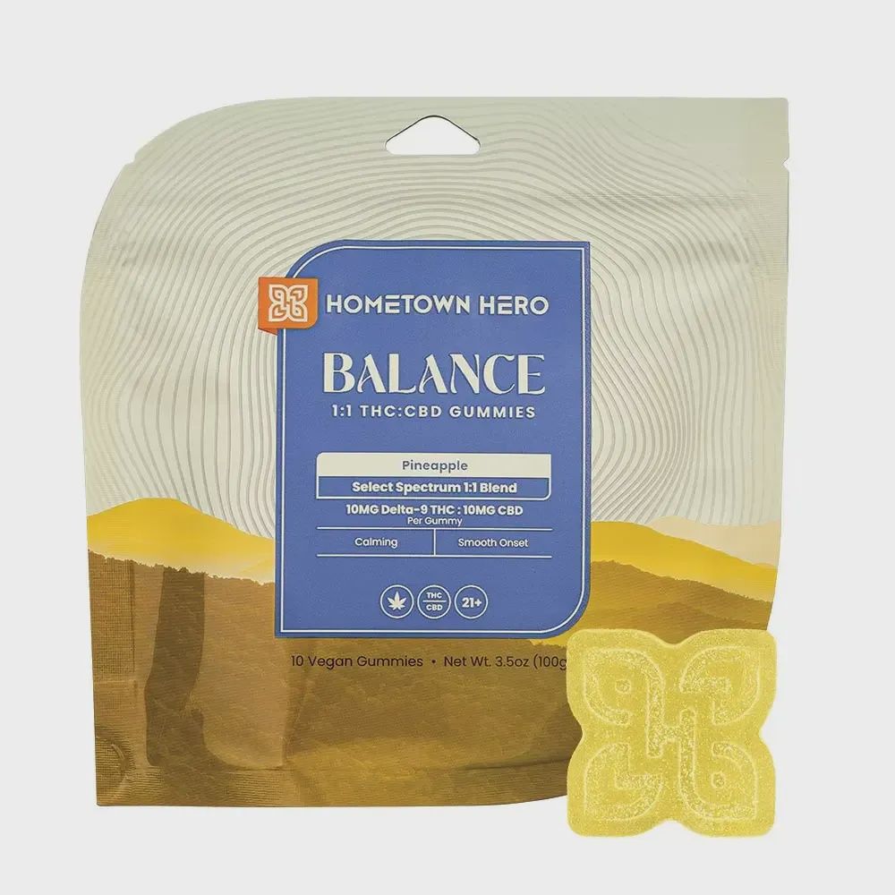 Hometown Hero Balance Delta 9 Pineapple Gummies
