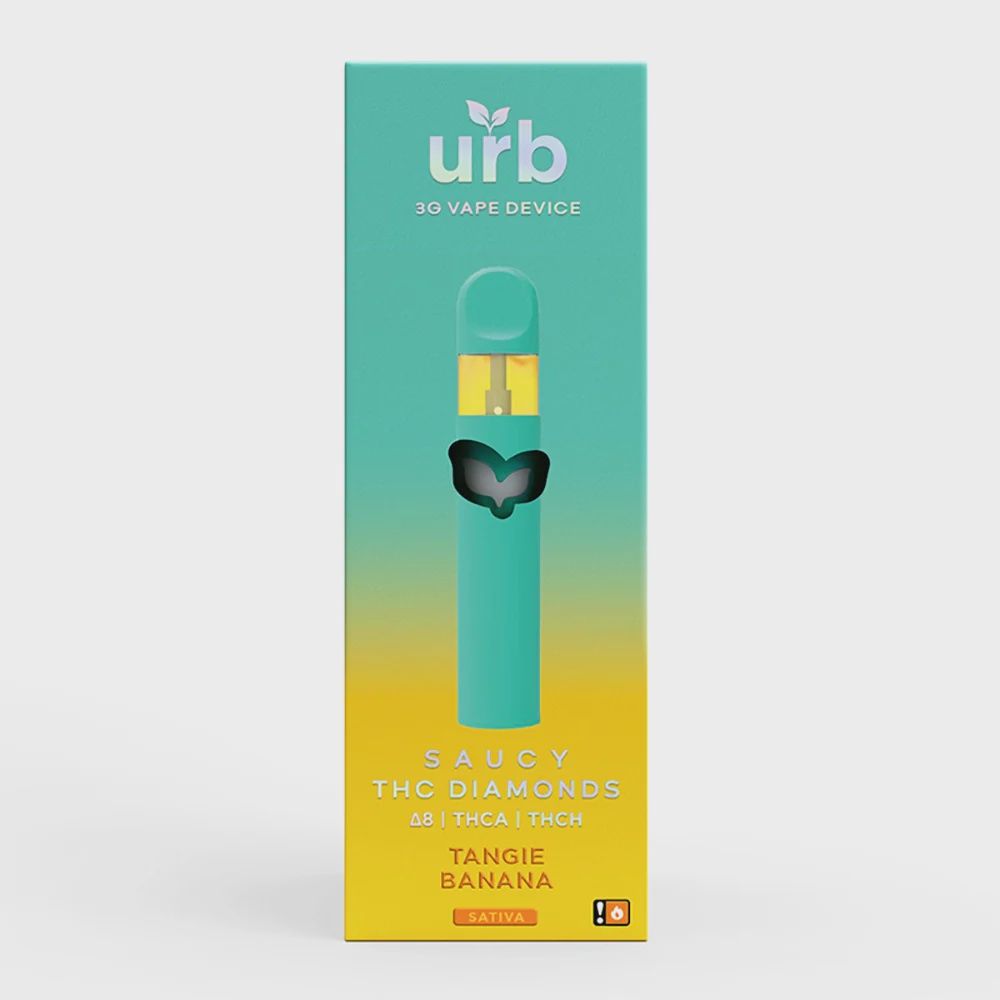 Urb Saucy Sativa THC Diamonds  3 Gram Disposable - Tangie Banana