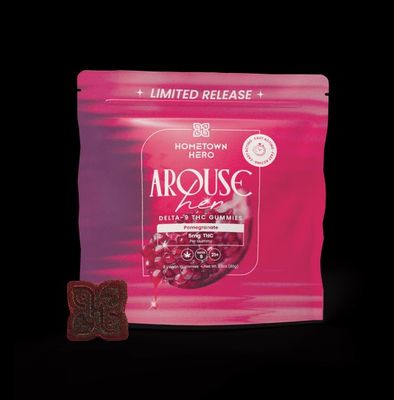 Hometown Hero D9 Arousal Gummies for Her 5MG/8CT - Pomegranate