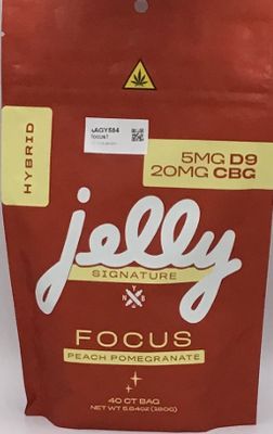 Jelly | Peach Pomegranate | CBG Gummies | Hybrid | 5mg D9 |10mg CBG | 40 ct.
