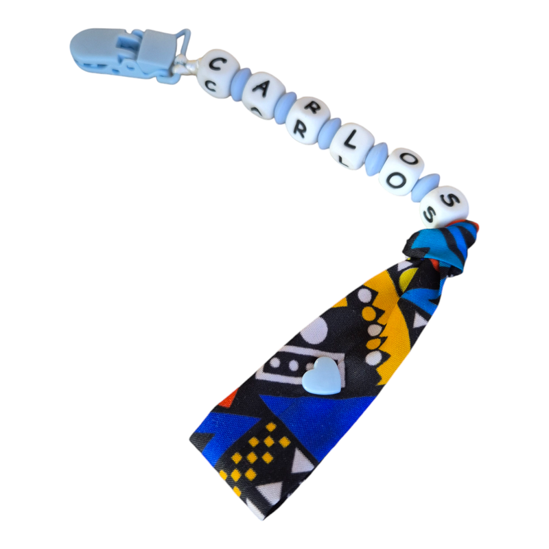 Prende-Chupeta Azul/Amarelo