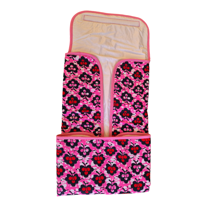 Muda Fraldas Portátil - Coleção Flores Rosa
