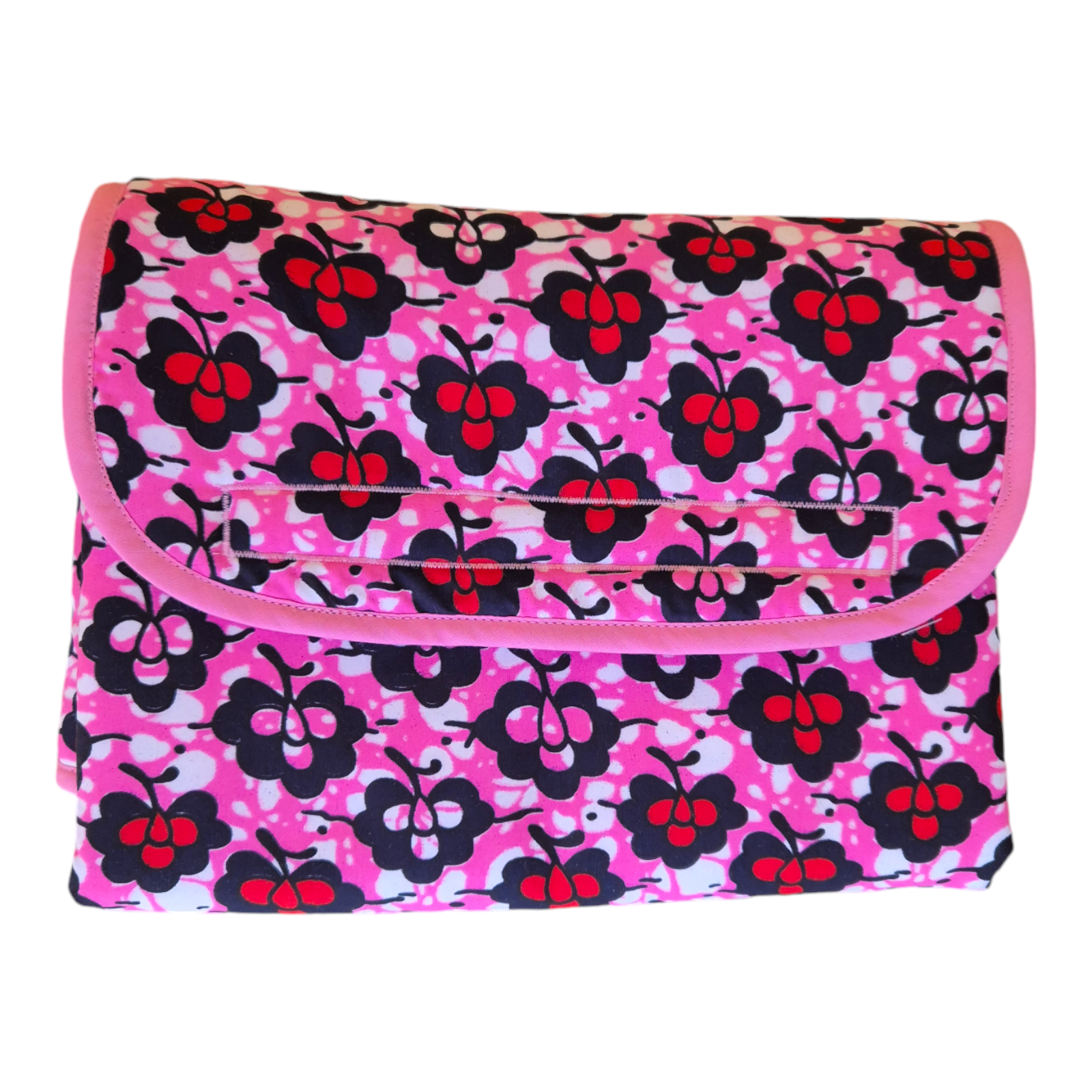 Muda Fraldas Portátil - Coleção Flores Rosa