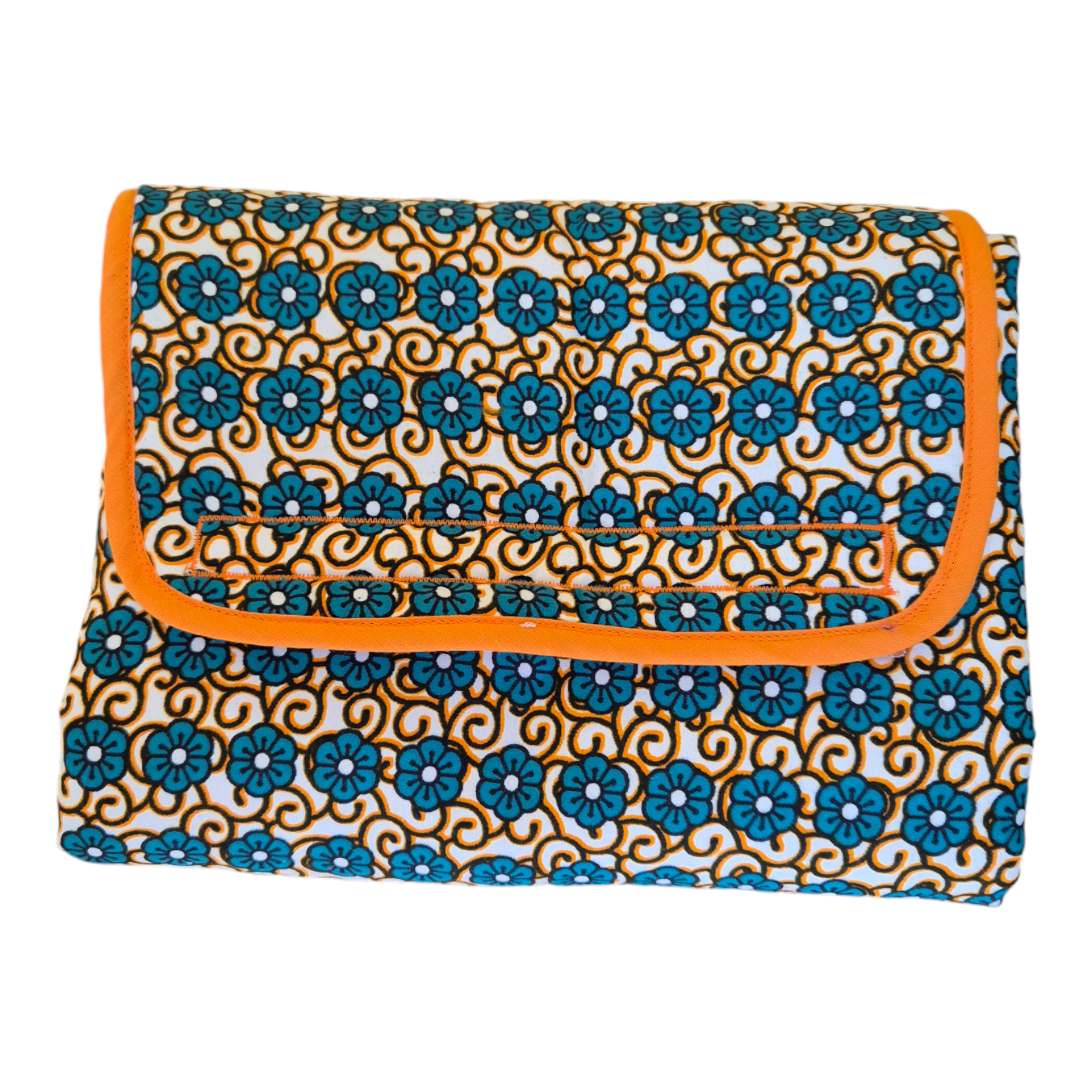 Muda Fraldas Portátil - Coleção Flores Laranja