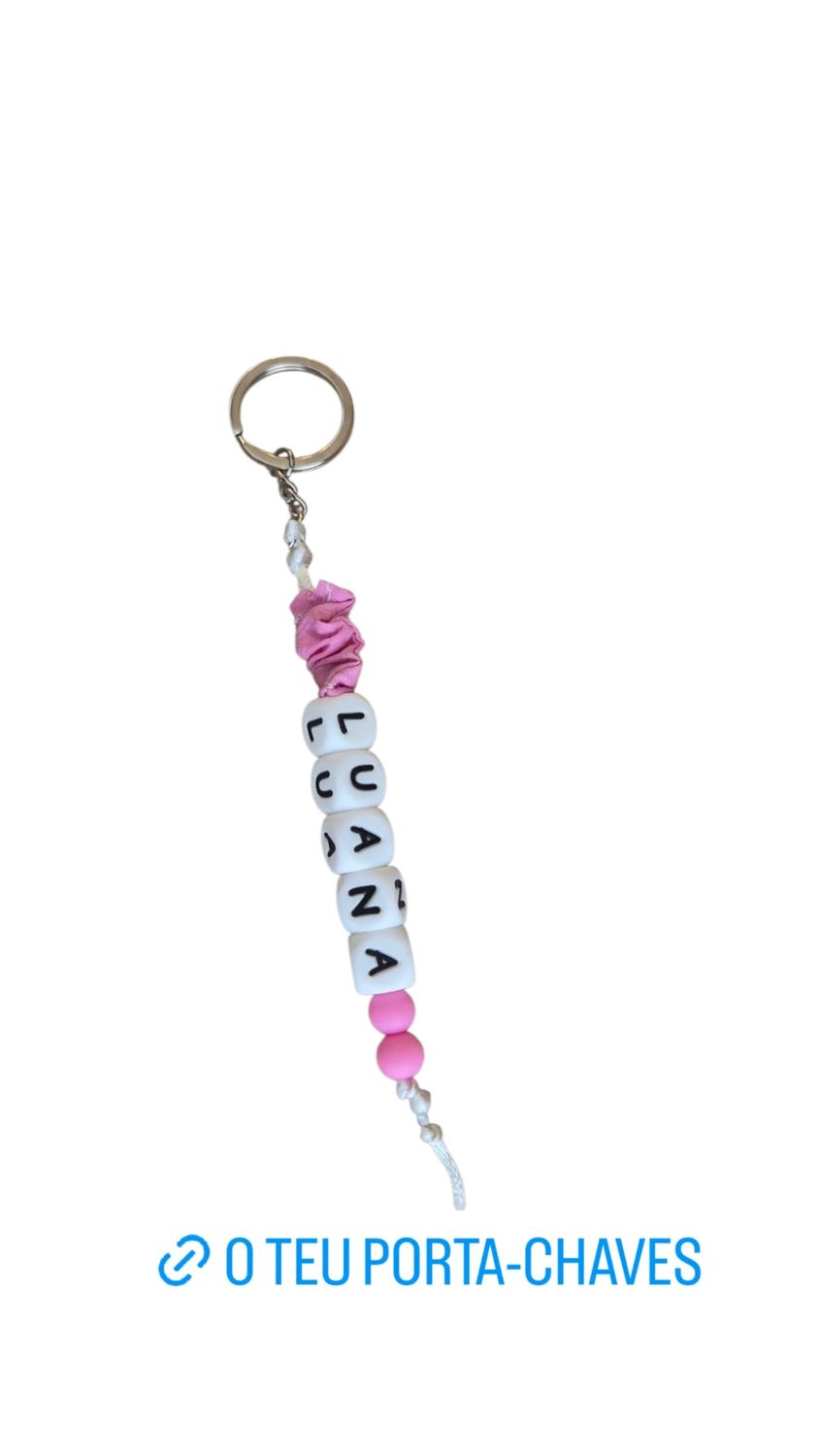 Porta-Chaves com Nome Estampa Rosa Flores