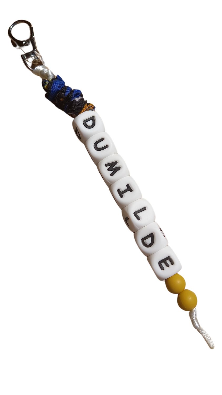 Porta-Chaves com Nome Estampa Azul geometrico