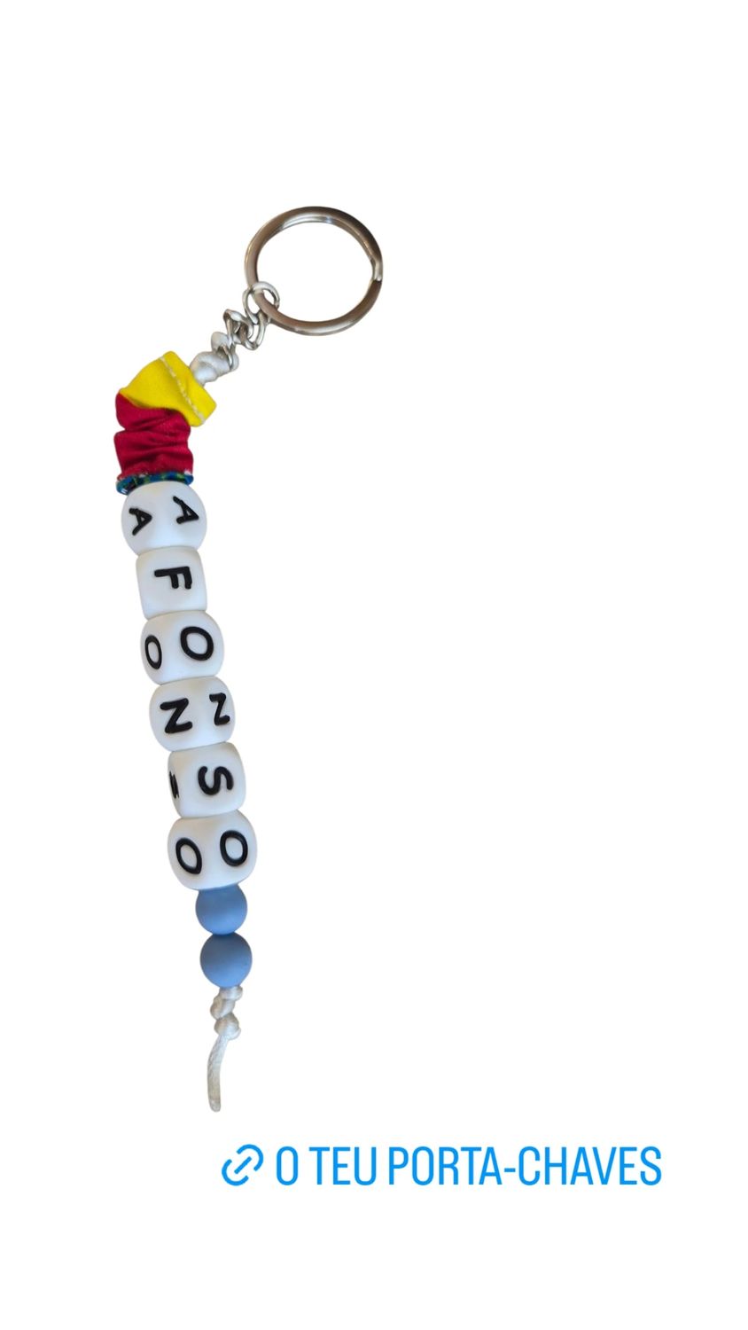 Porta-Chaves com Nome Estampa Azul-vermelha