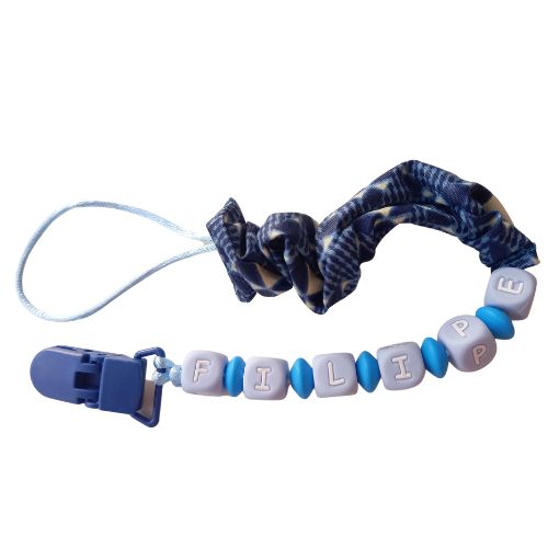 Prende-Chupeta Azul/Branco