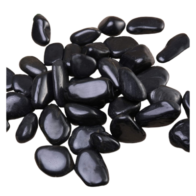 CAP Decorative Polished Shiny Smooth Glass Pebble Stones | Blackcolor