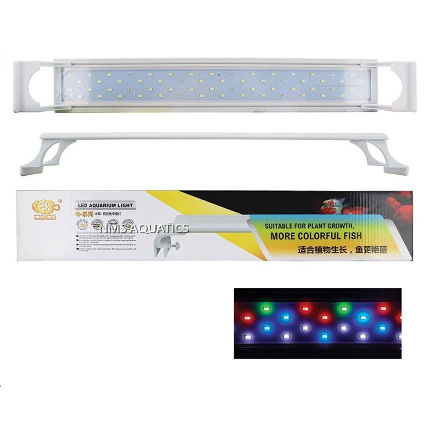 Coco Aquarium Clip On Top WRGB LED Light | (H500 | 30 W | Suitable for  45-50 cm)