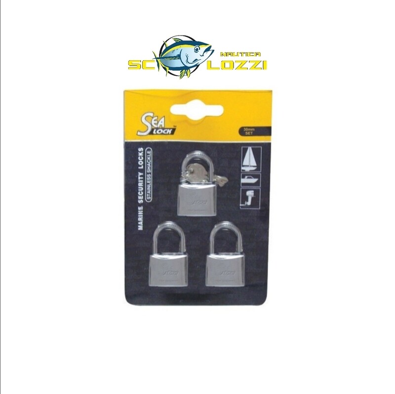 SET 3 LUCCHETTI NAUTICI SEALOCK unica chiave