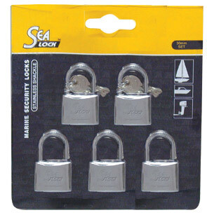 Set 5 lucchetti SeaLock 30mm stessa chiave