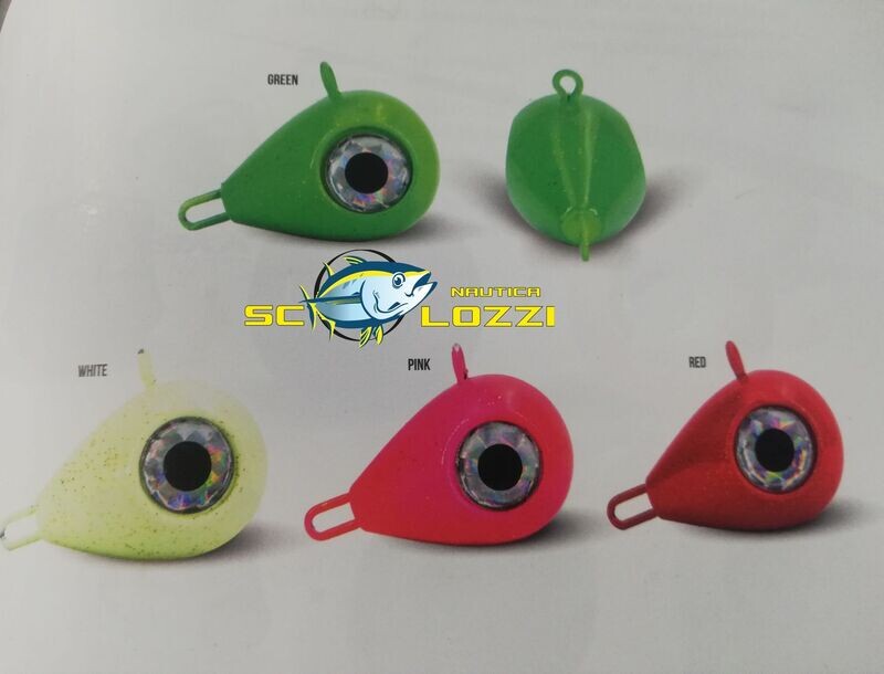 8 Jig Testa Rotonda 5/8 Oz Con Ami Falce Rossi - Killer Jigs Per Bass E Walleye