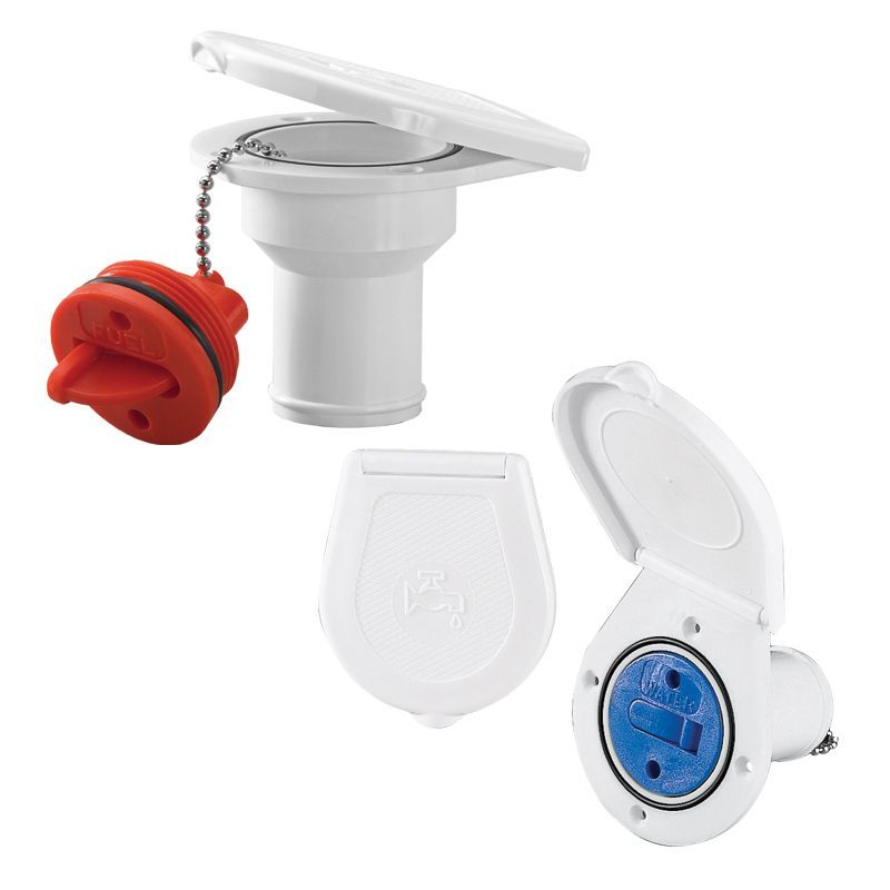 Tappo Imbarco Benzina con sportello Ø38mm Bianco