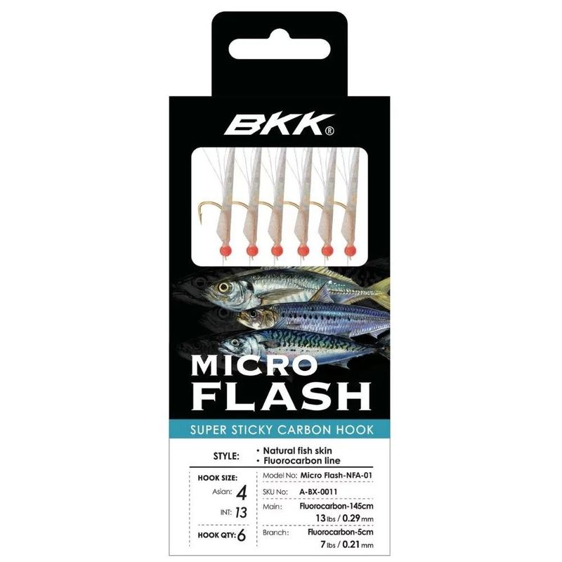 MICRO FLASH - NFA02 (Natural Fish Skin + Red Resin Fluorocarbon)