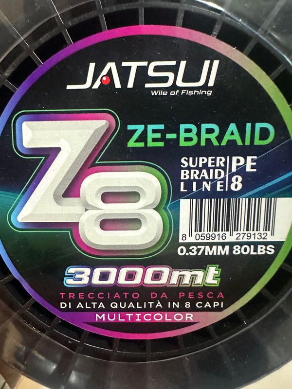 JATSUI ZE-BRAID Z8 MULTICOLOR 3000MT- 0.37MM 80LBS