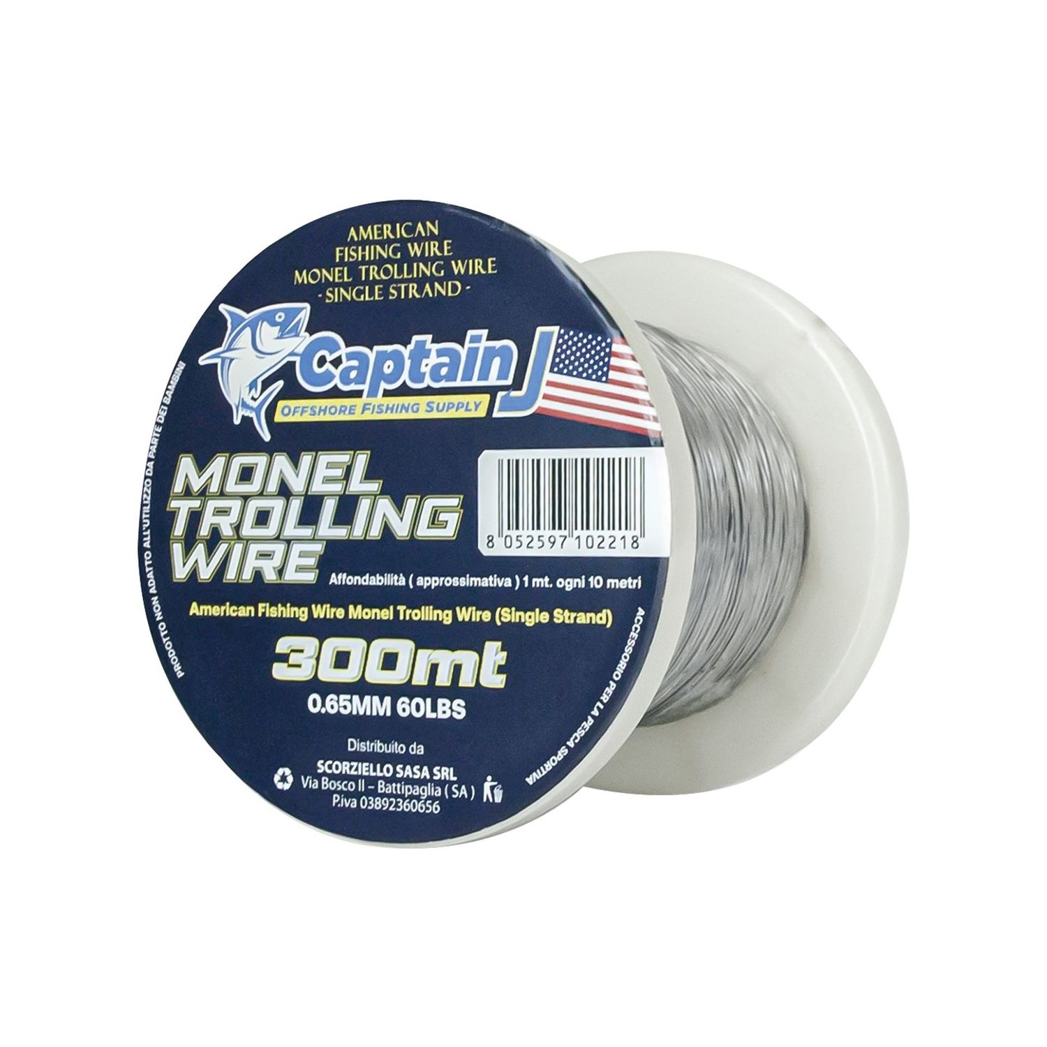 CAPITAIN J. MONEL TROLLING WIRE 300MT 0.65MM 60LBS