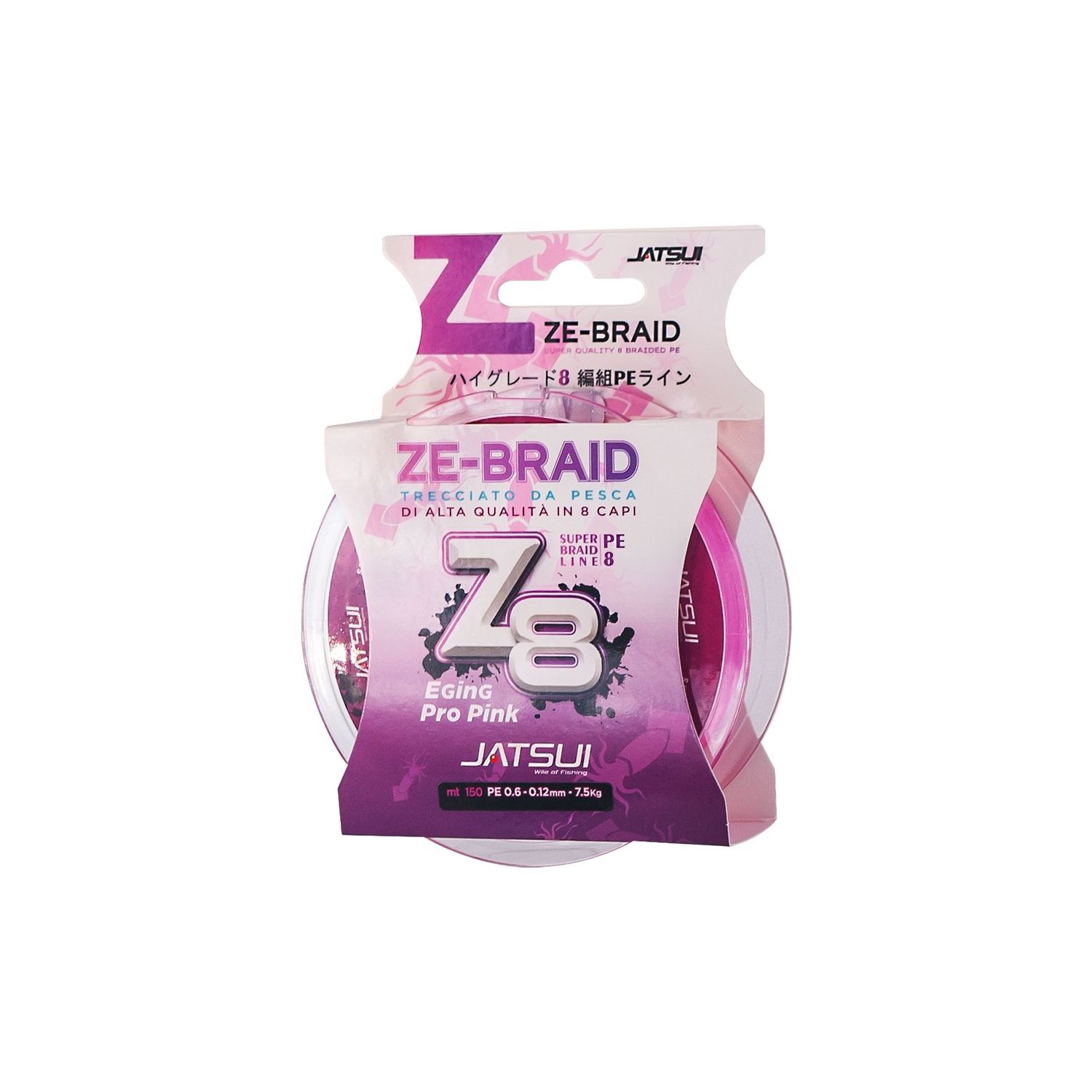 JATSUI ZE-BRAID Z8 EGING PRO PINK 150 mt JATSUI ZE-BRAID Z8 EGING PRO PINK 150 mt