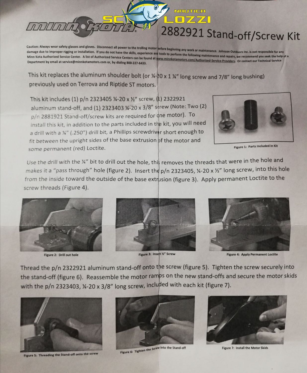 MINN KOTA STAND-OFF/SCREW KIT, TERROVA 40B