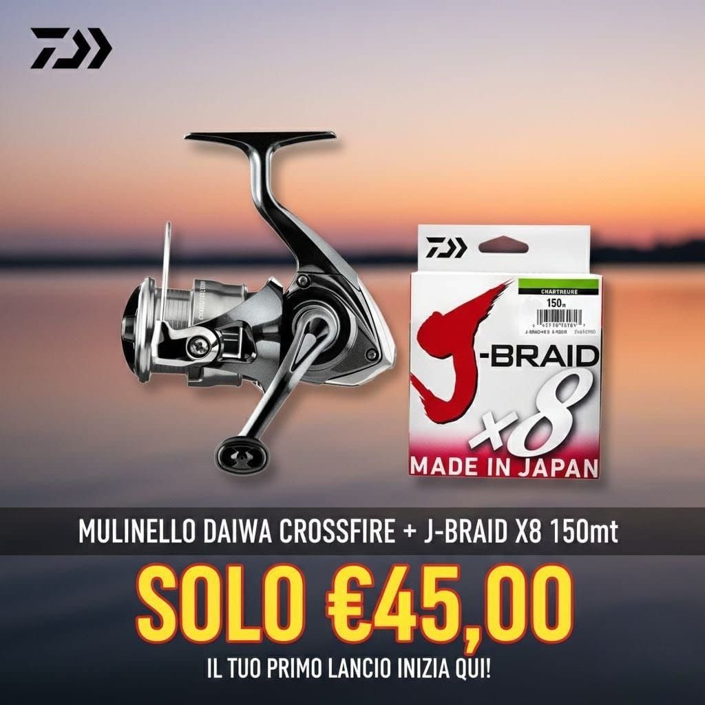 MULINELLO CROSSFIRE + J-BRAID X8 150 mt