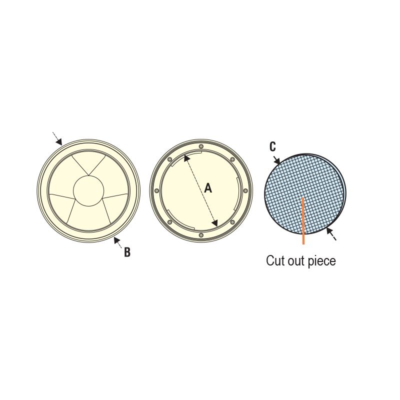 Portello di ispezione, Ø interno 104 mm, Bianco