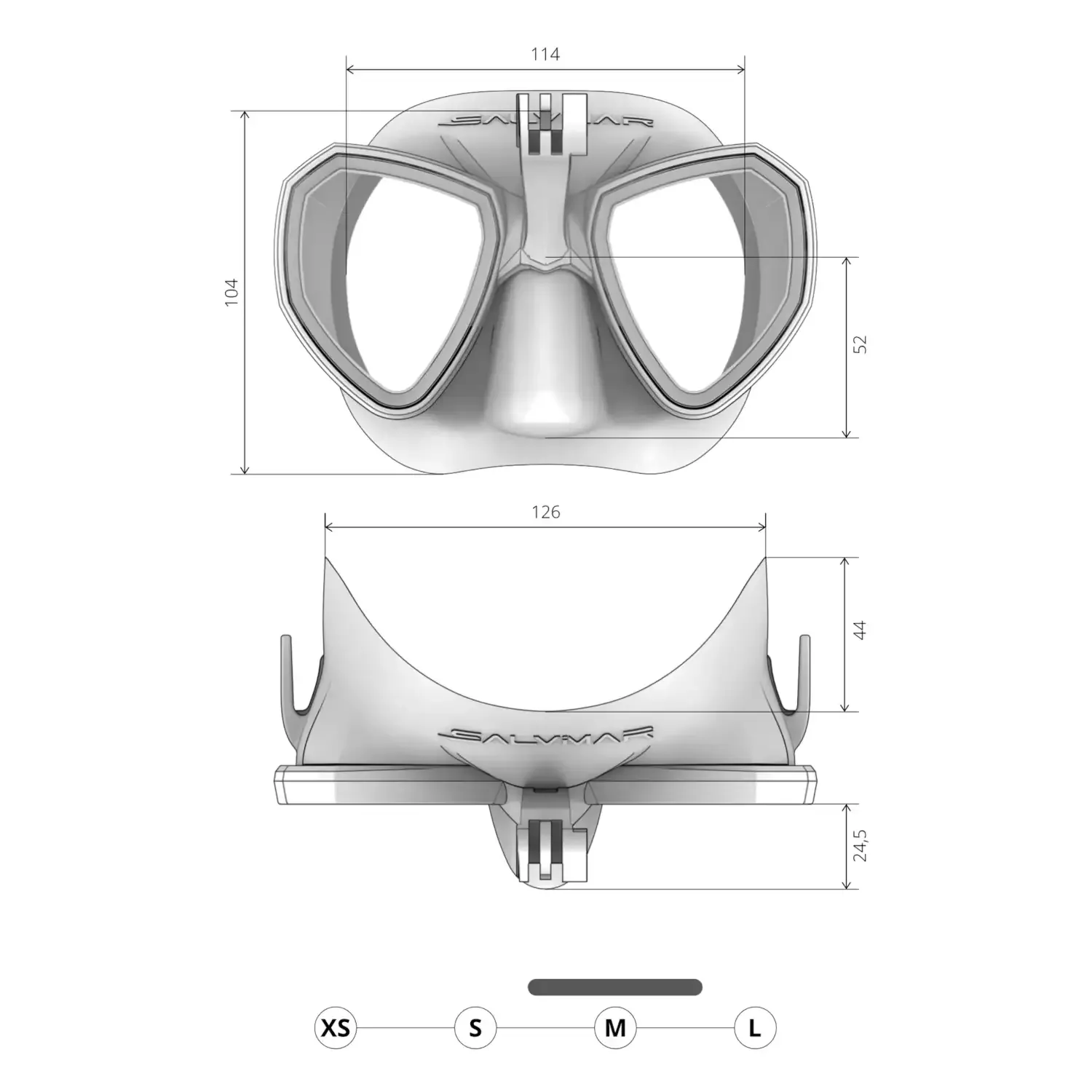 SALVIMAR MASCHERA TRINITY ANTI FOG BLACK/BLACK