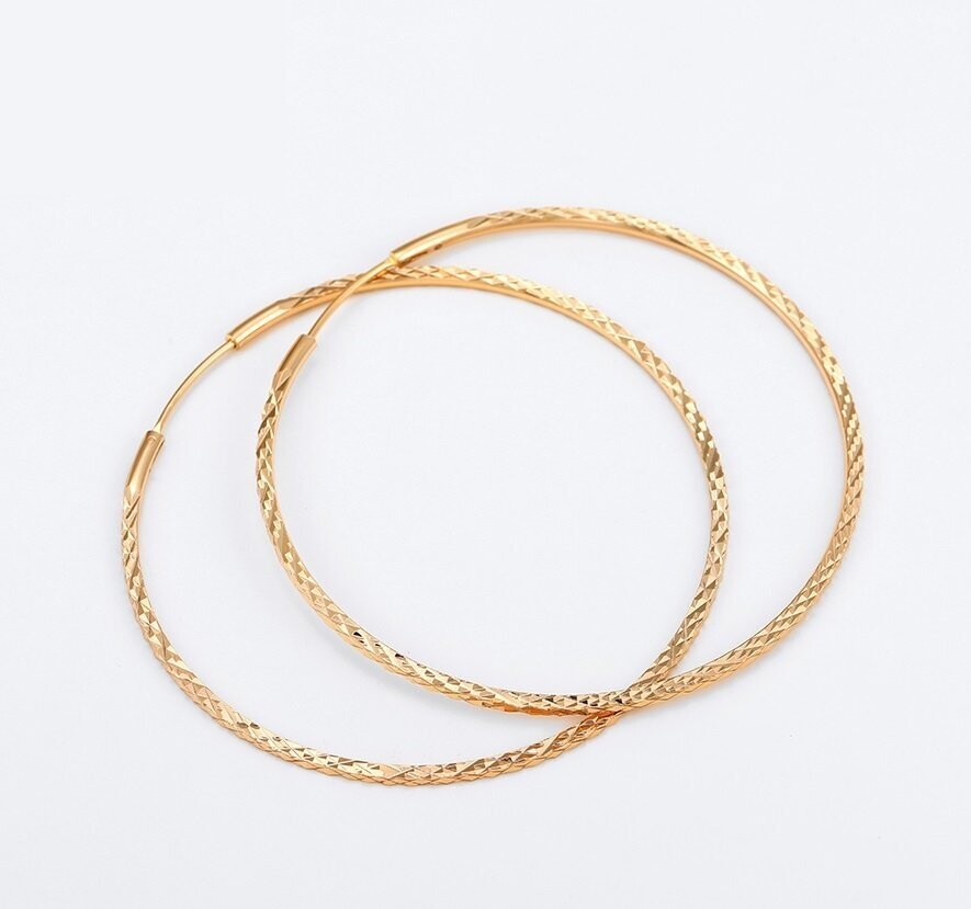18k Geometric Hoop Earrings